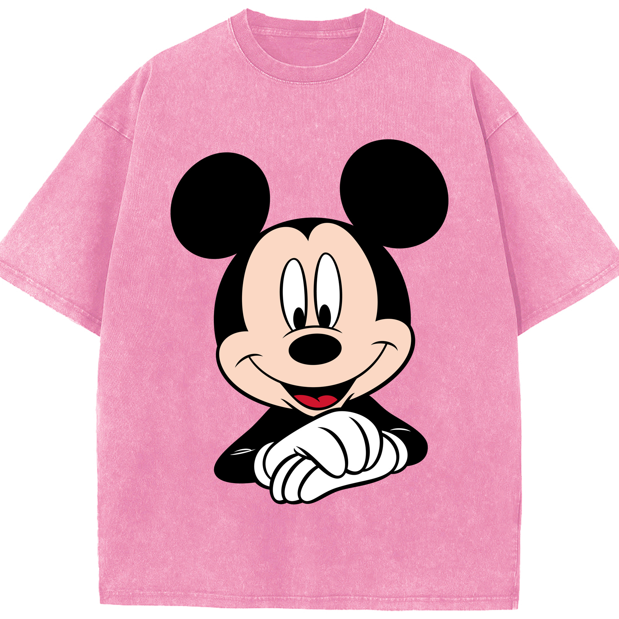 （画像用） ミッキーマウス Mickey Mouse 綿100% ヴィンテージ風 半袖Tシャツ（フロントプリント）